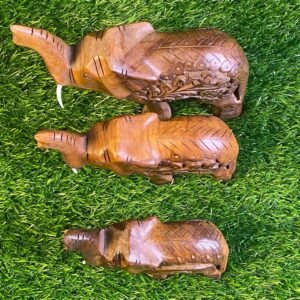 Hand Crafted Wooden Elephant Set