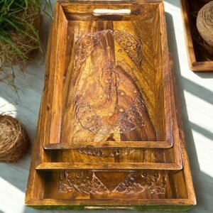 Wooden Tray Set